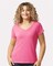 Gildan Softstyle Cotton Semi Fitted V Neck Short Sleeve Casual Fashion T Shirt For Women